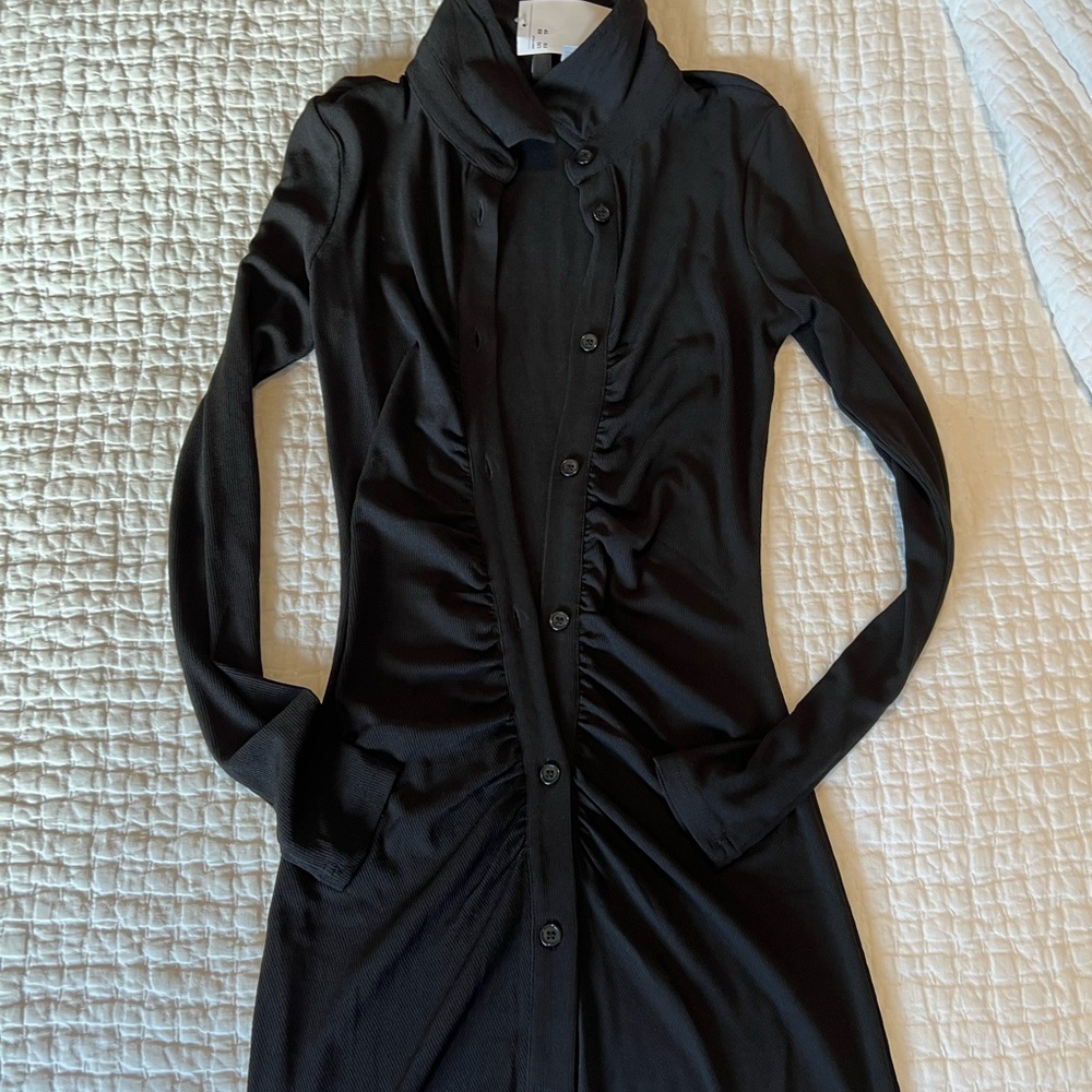 H&M brand new black button up dress- size xs